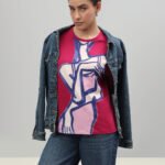 Pink Abstract Figure Art Print T-shirt