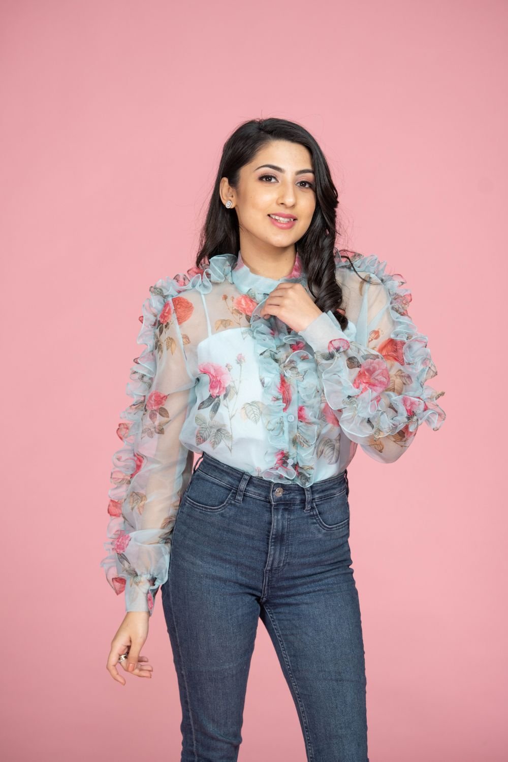 Blue Floral Shirt