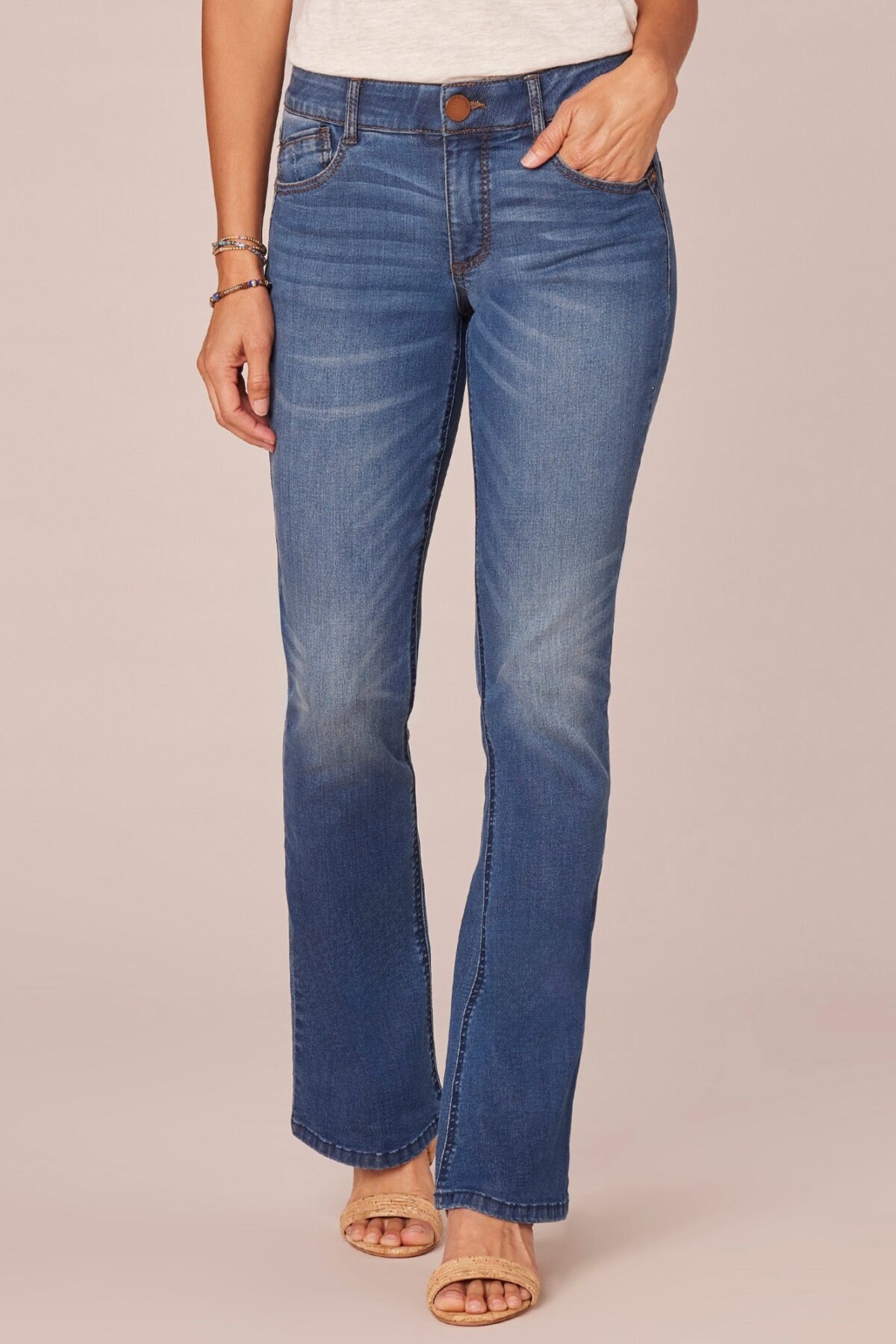 Fast Wear Blue Denim Petite Itty Bitty Bootcut Jeans