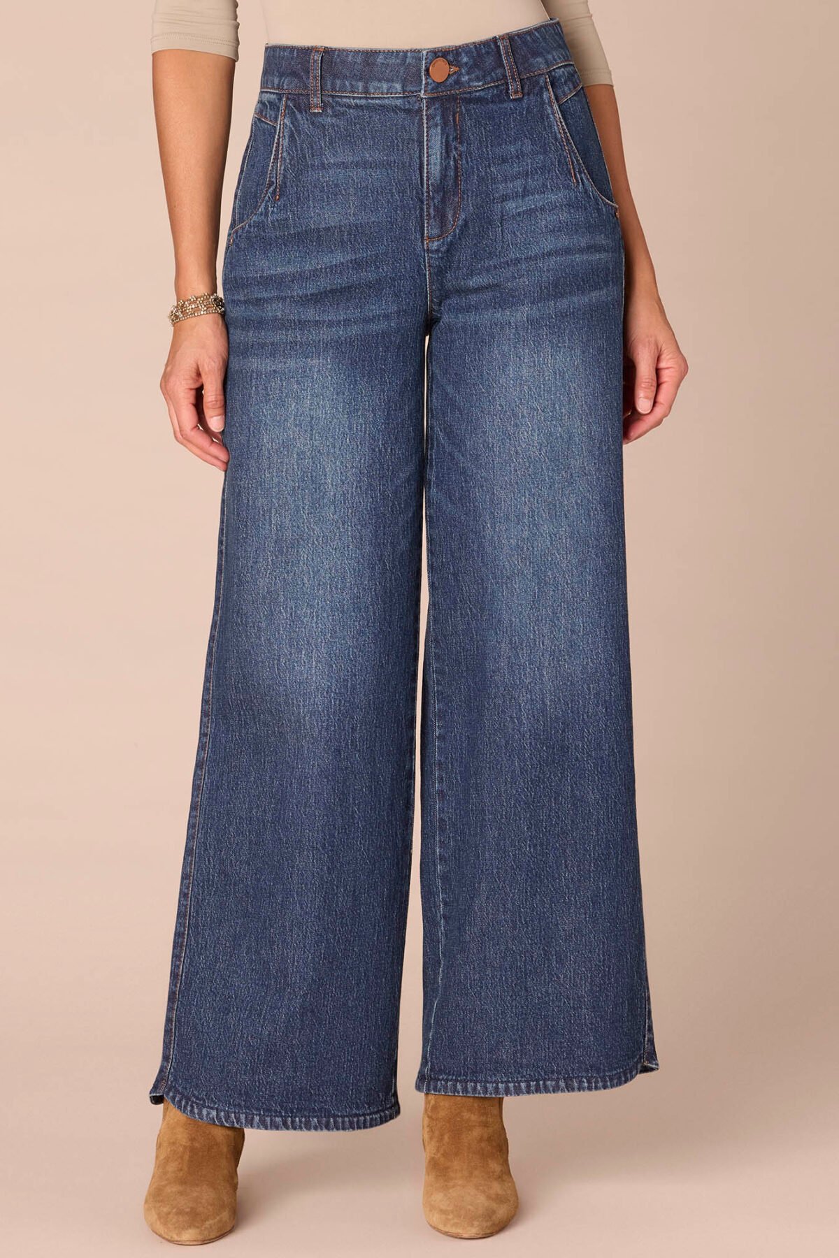 Fast Wear Skyrise Tulip Hem Blue Wide Leg Jeans