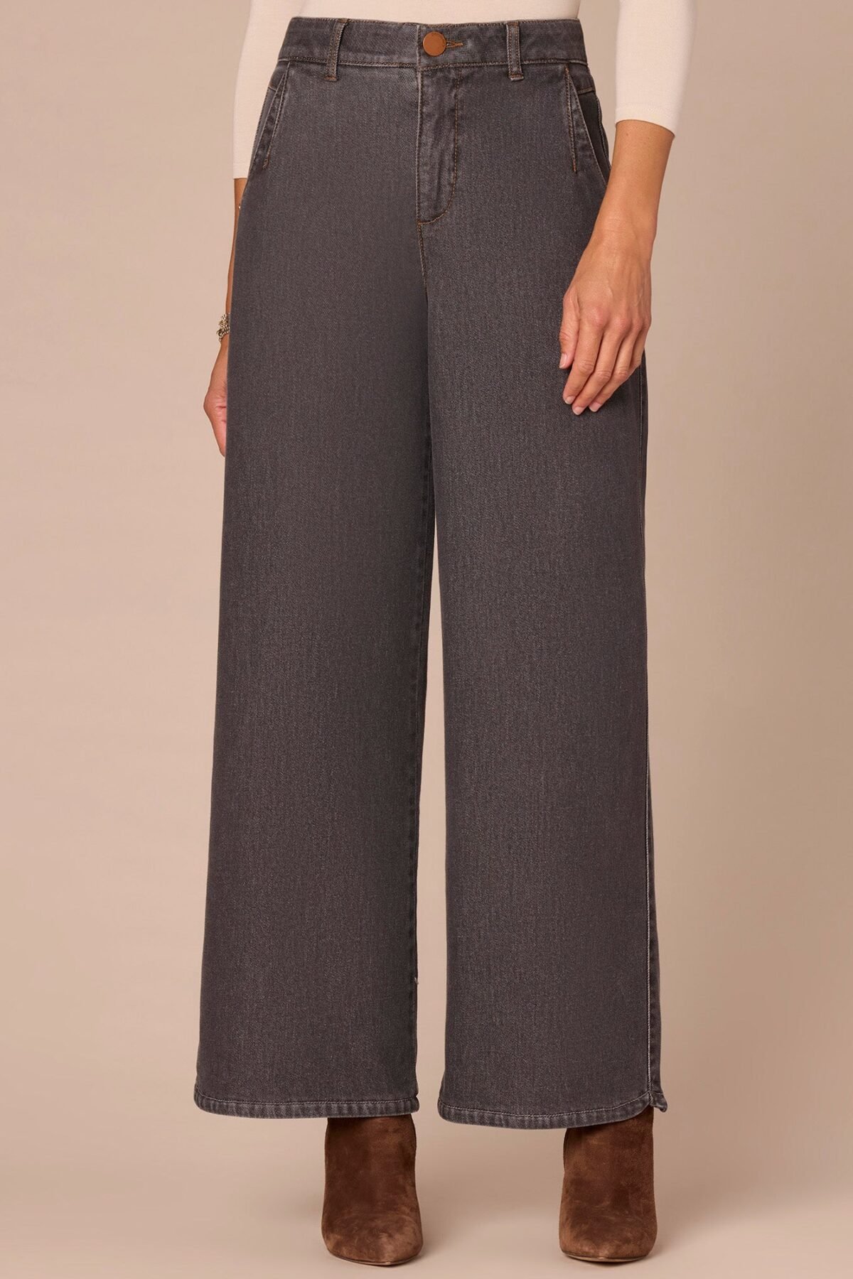 Fast Wear Skyrise Tulip Hem Petite Wide Leg Jeans