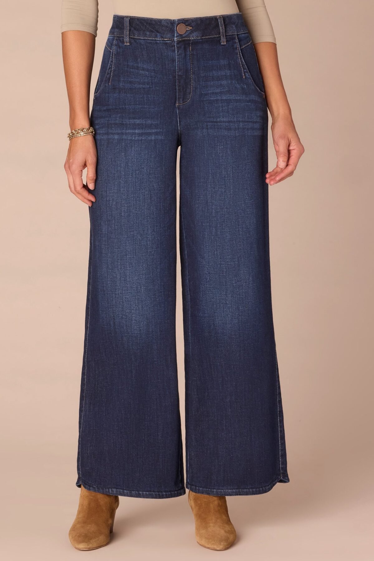 Fast Wear Skyrise Petite Wide Leg Jeans with Tulip Hem