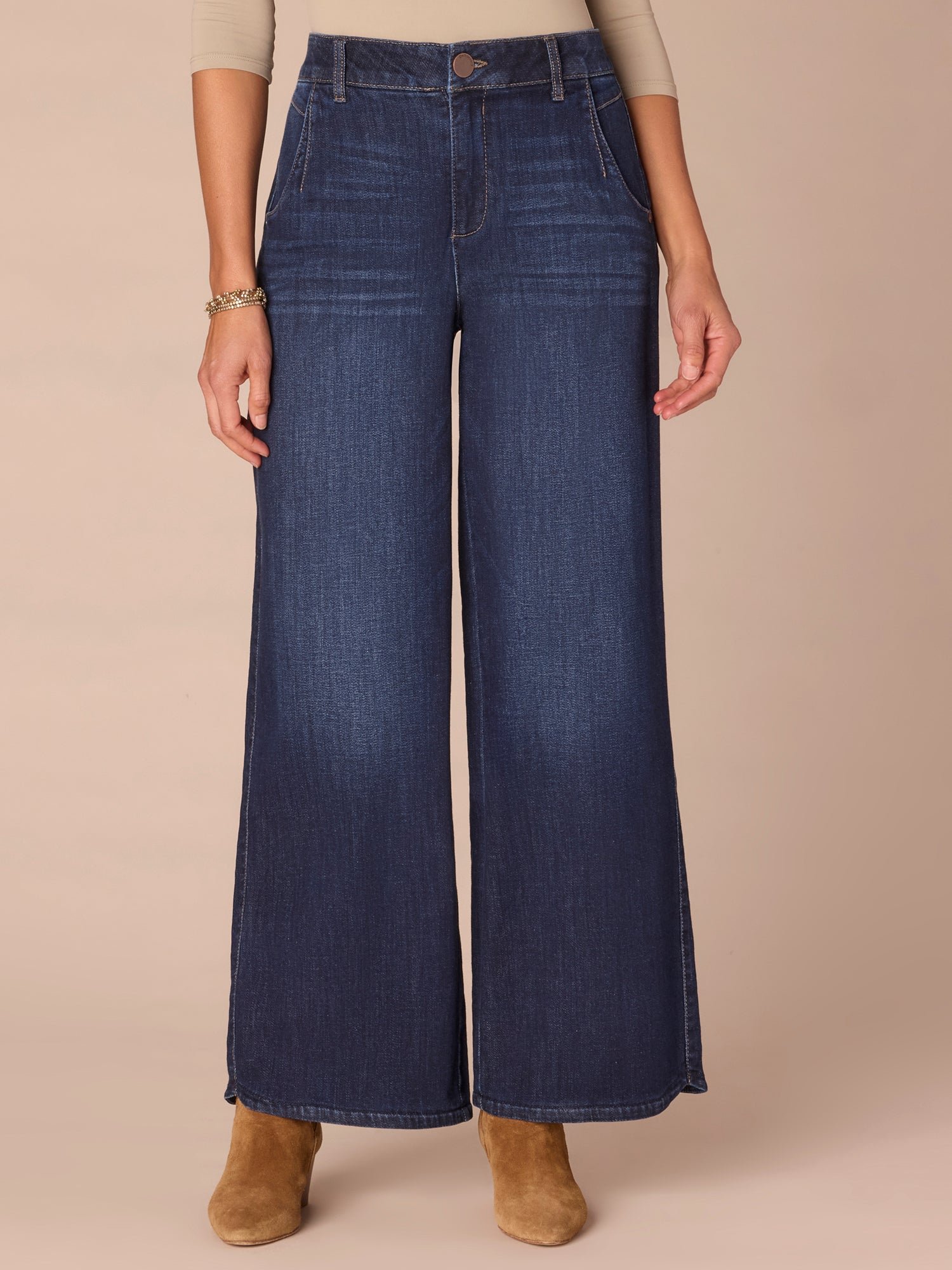 Fast Wear Skyrise Petite Wide Leg Jeans with Tulip Hem