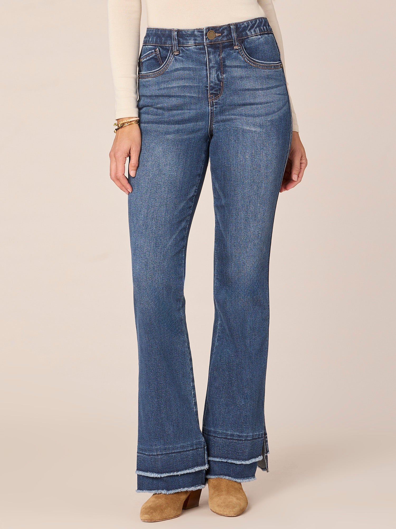 Fast Wear High Rise Double Layer Hem Itty Bitty More Boot Jeans