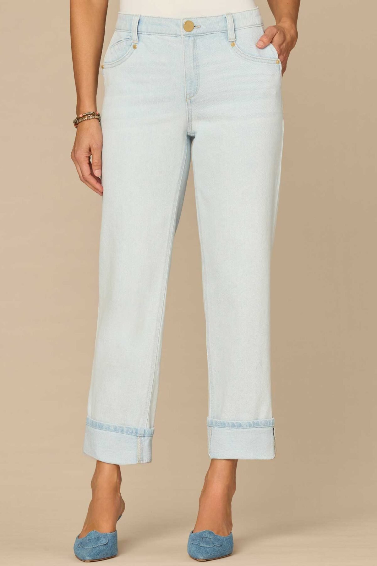 Fast Wear High Rise Boyfriend Jeans with Side Entry Pockets