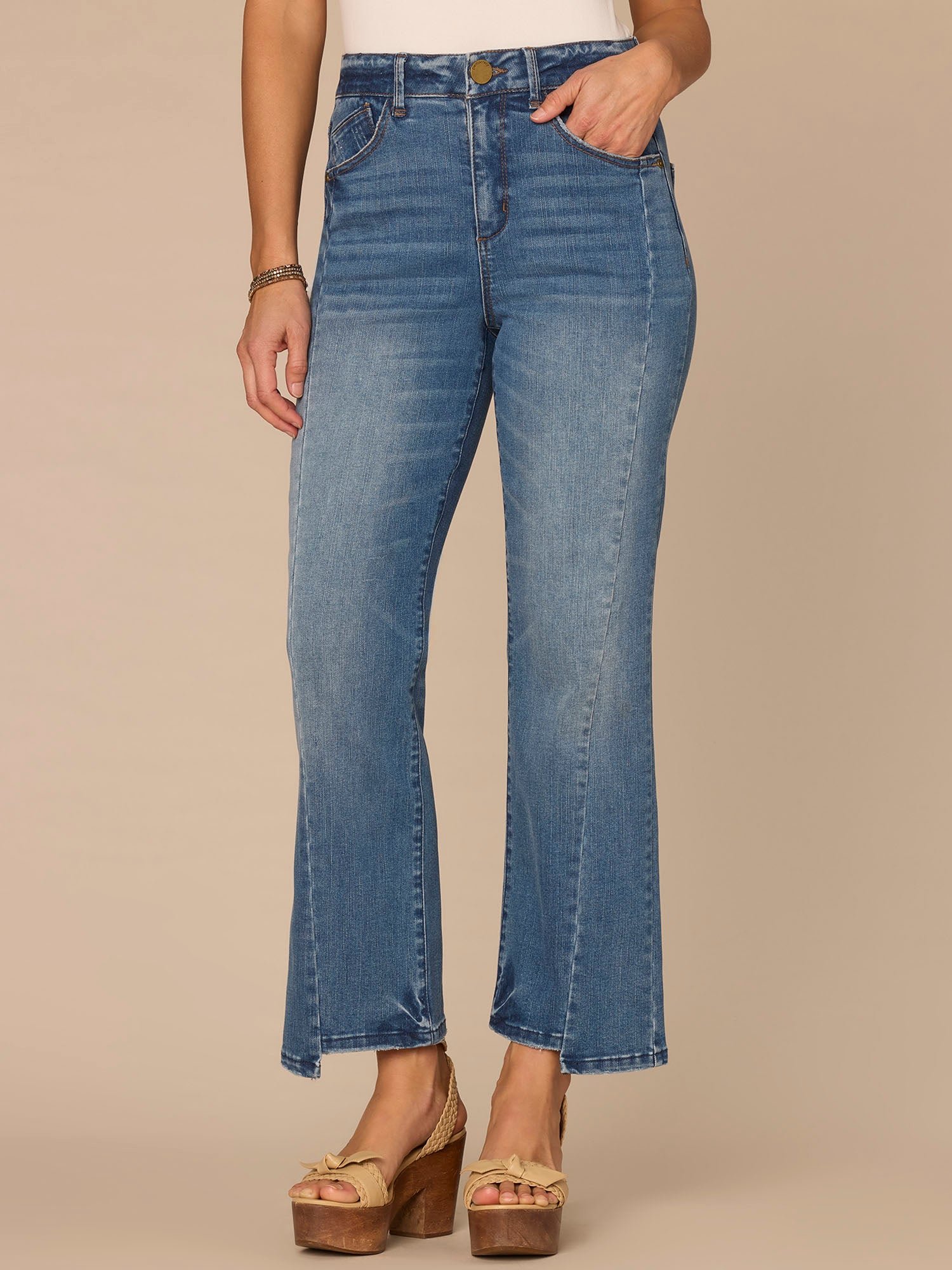Fast Wear Skyrise Barely Boot Jeans with Clean Finish Step Hem