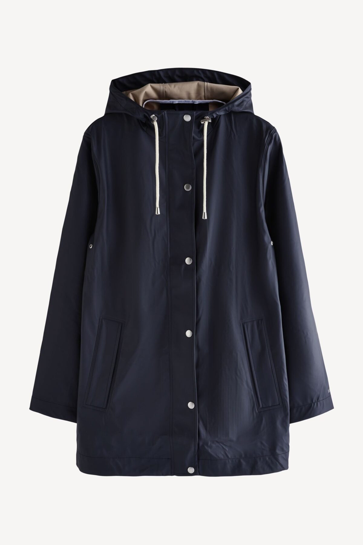 Navy Straight Fit Waterproof Rain Jacket Lightweight Travel Rainwear