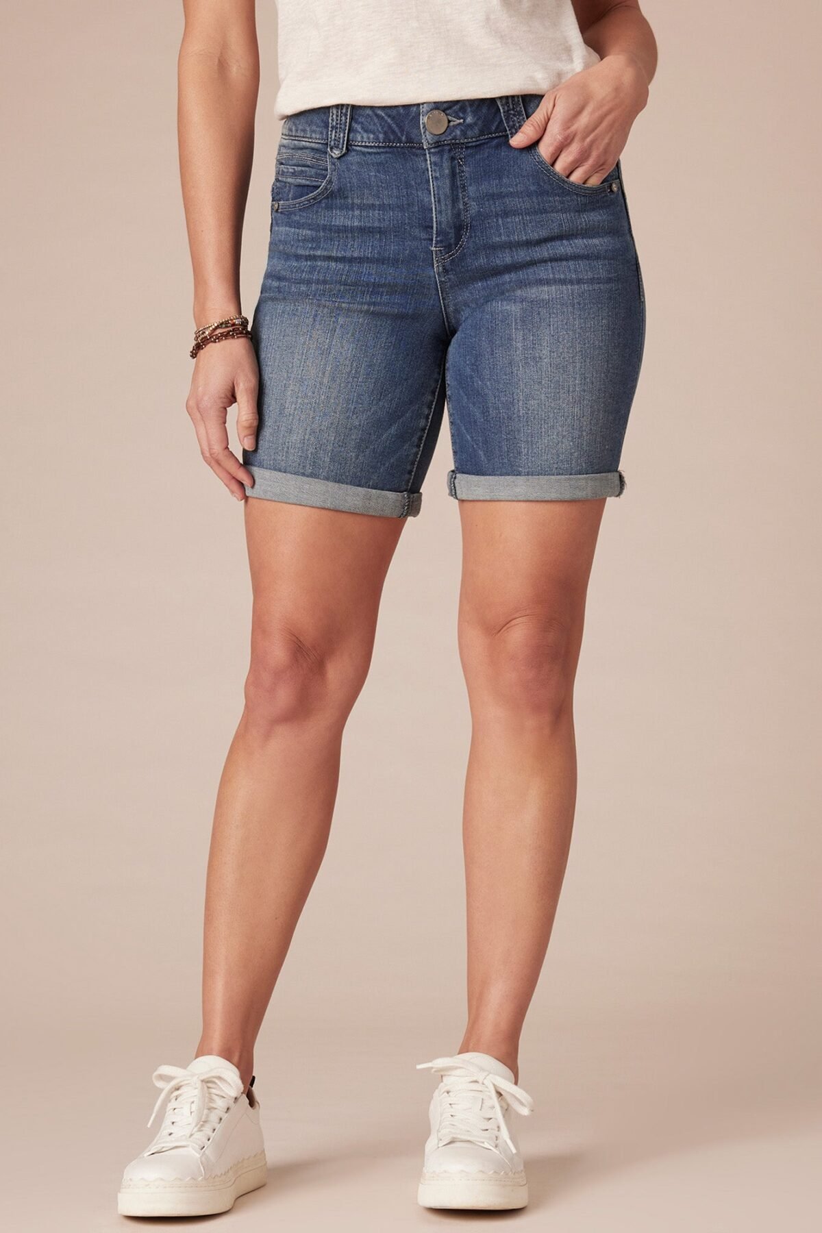 Fast Wear 6" Inseam Blue Denim Petite Shorts