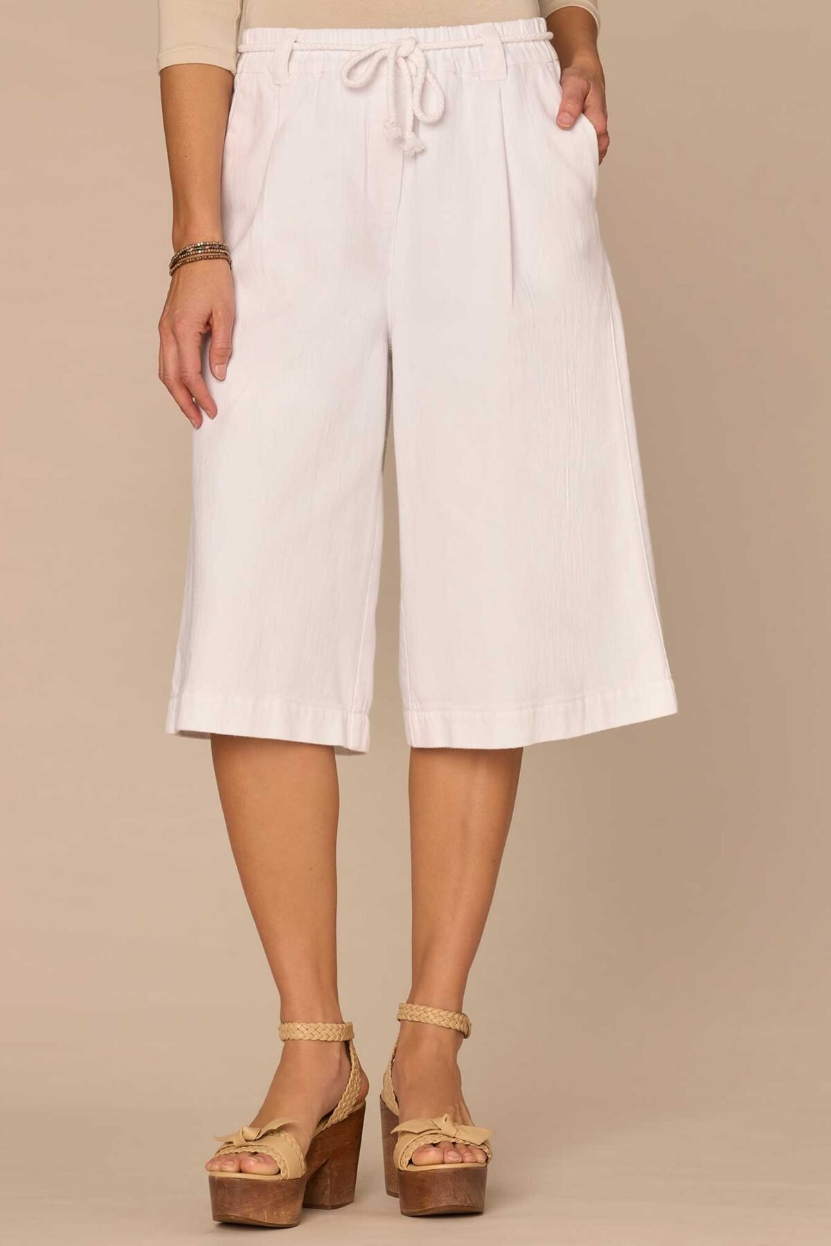 Fast Wear Skyrise Spade Pocket Petite Bermuda Shorts with Rope Belt
