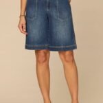 Fast Wear Skyrise Patch Pocket Embroidered Bermuda Short with Loop