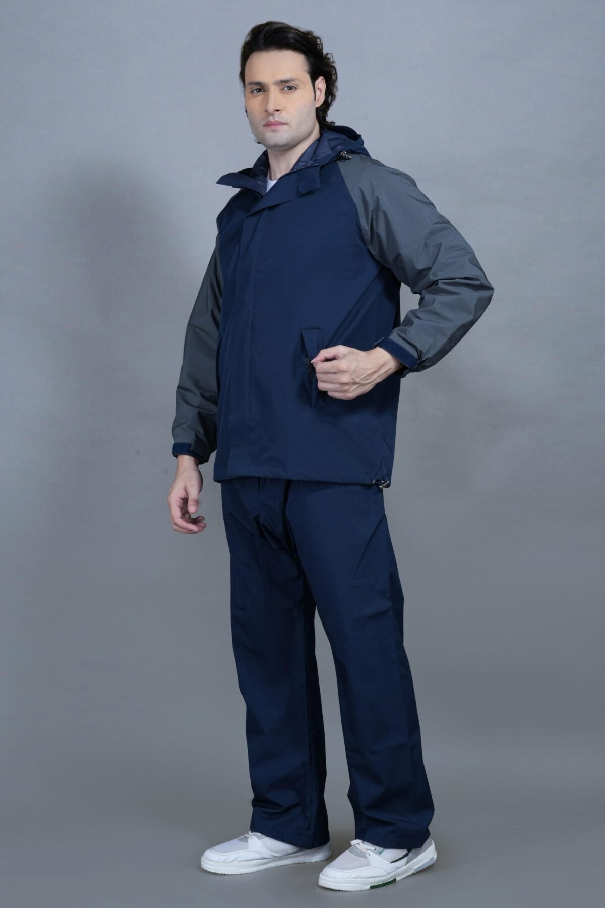 Navy and Grey Waterproof Rainwear for Men All Weather Rain Protection