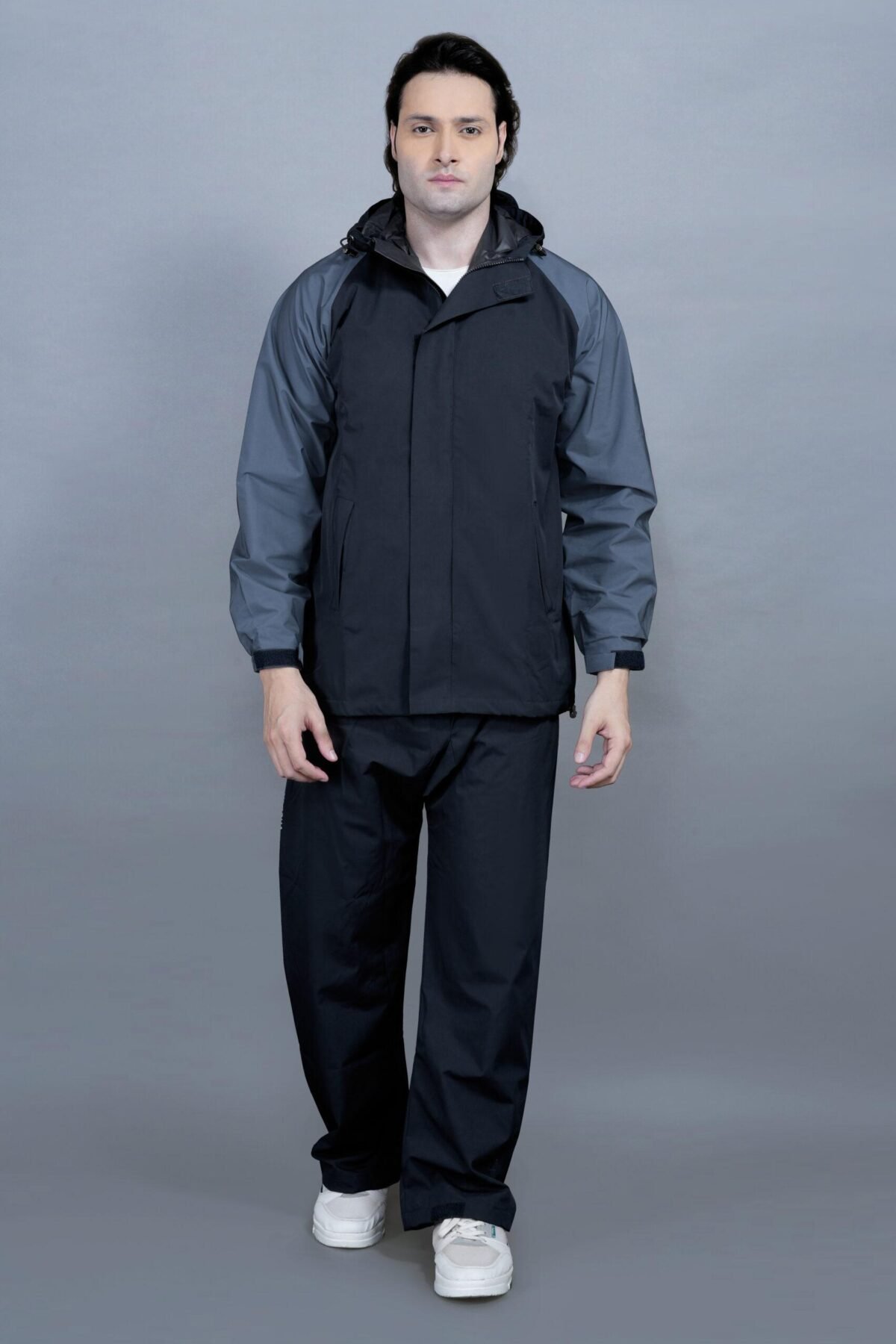 Black and Grey Waterproof Rainwear for Men Durable Monsoon Essential