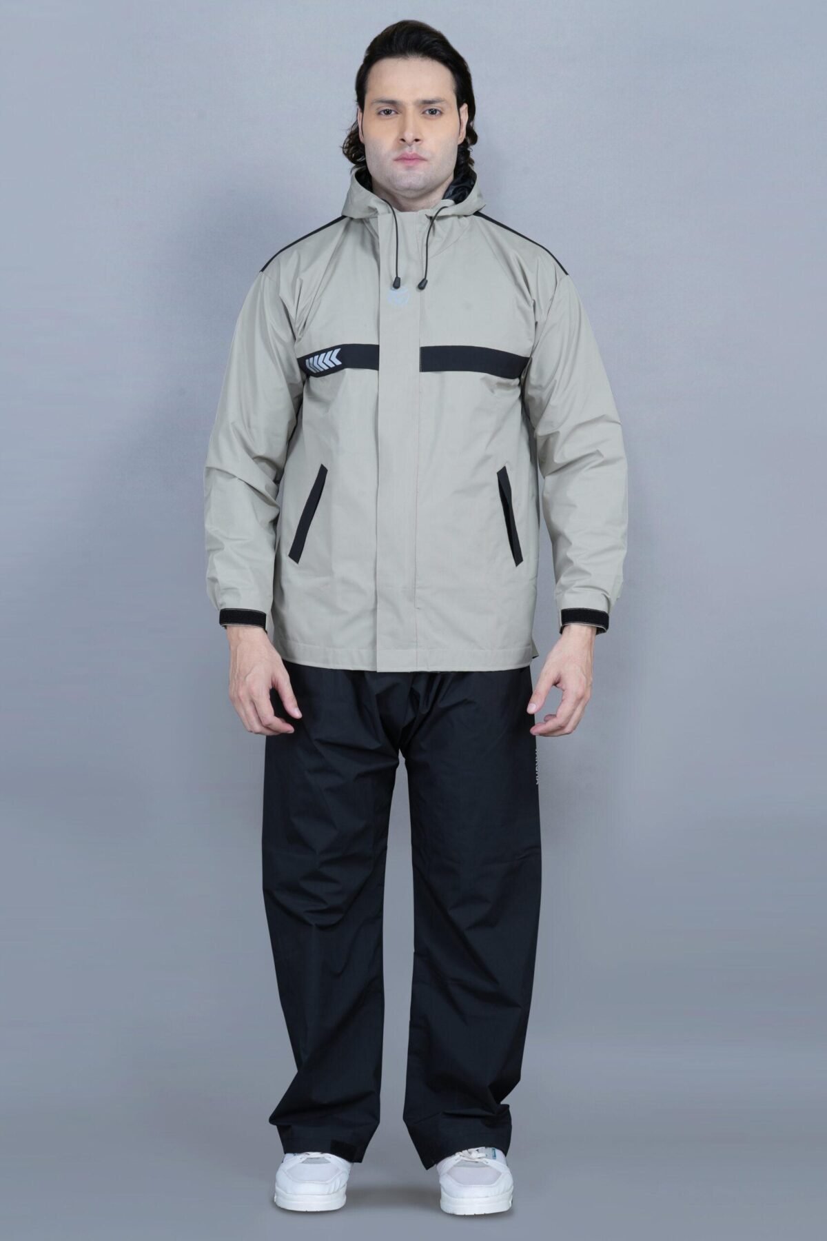 Beige Waterproof Rainwear for Men Lightweight Monsoon Protection