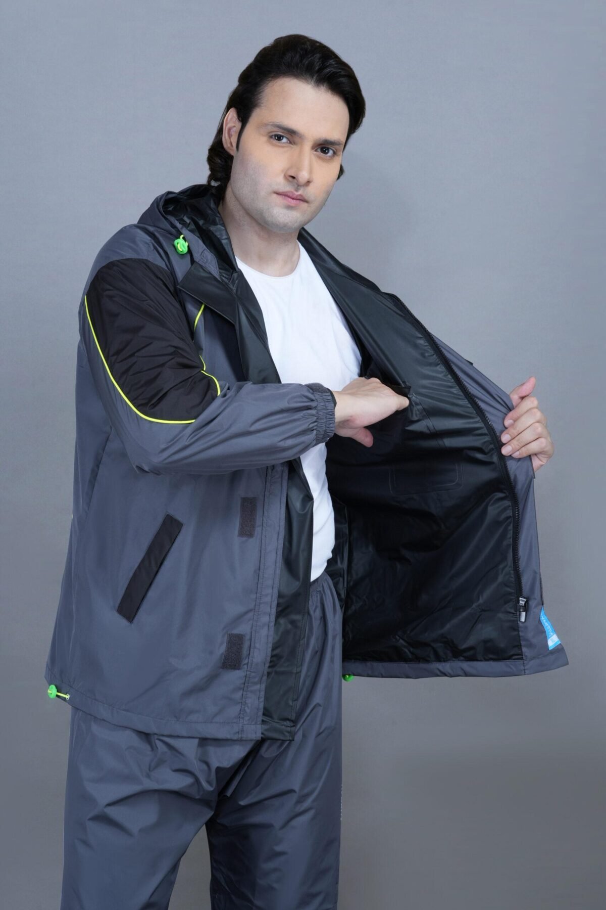 Stylish Grey Waterproof Rainwear for Men Premium Monsoon Essential