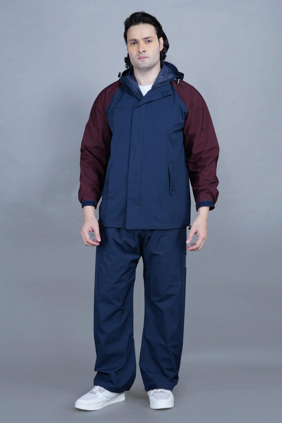 Navy and Maroon Waterproof Rainwear for Men Stylish Monsoon Protection