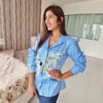 Powder Blue Butterfly Embellished Shirt