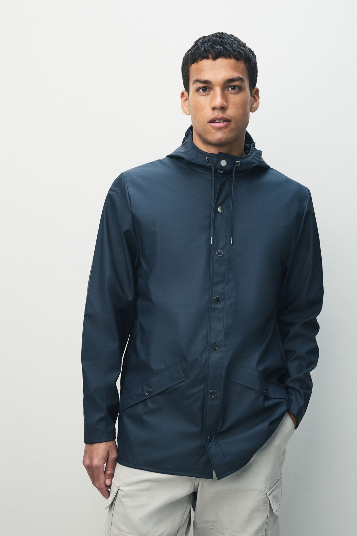 Navy Waterproof Rain Jacket for Men Lightweight Weather Protection