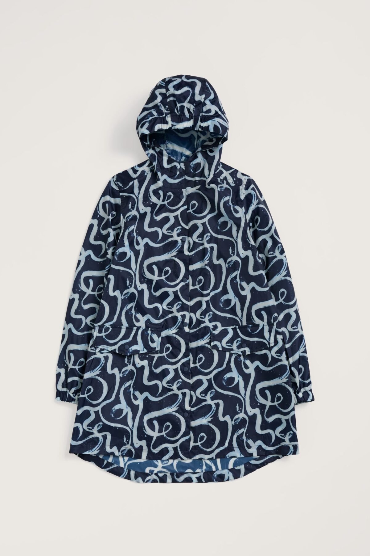 Women's Navy Packable Waterproof Raincoat Travel Friendly Rainwear