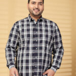 Plus Size Men Opaque Checked Casual Shirt