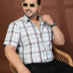 Plus Size Men Opaque Checked Casual Shirt