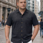 Plus Size Men Textured Casual Shirt