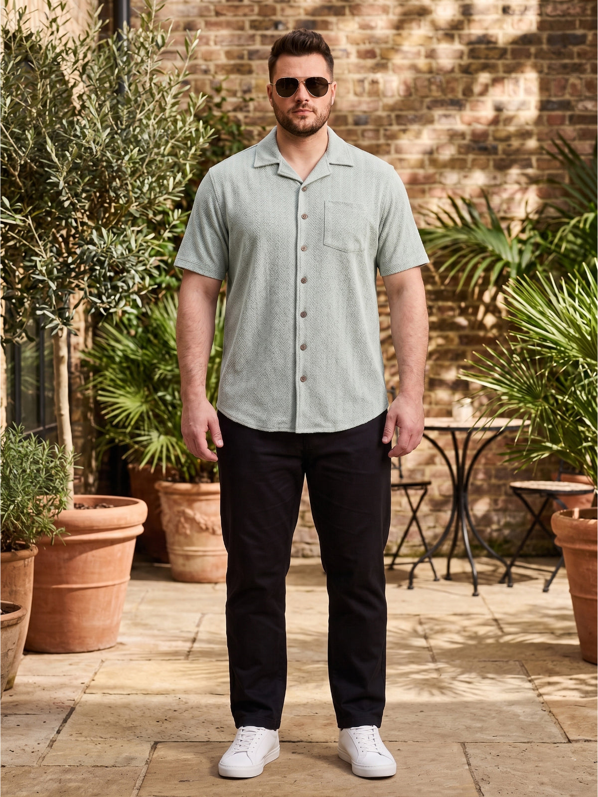 Plus Size Men Textured Casual Shirt