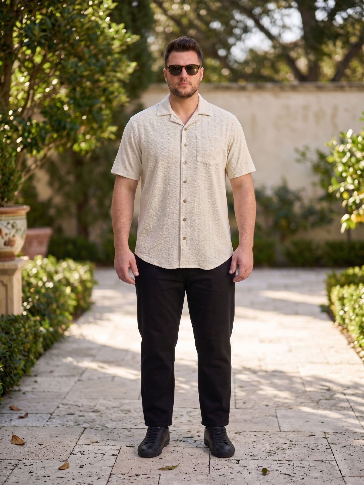 Plus Size Men Textured Casual Shirt