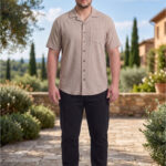 Plus Size Men Textured Casual Shirt