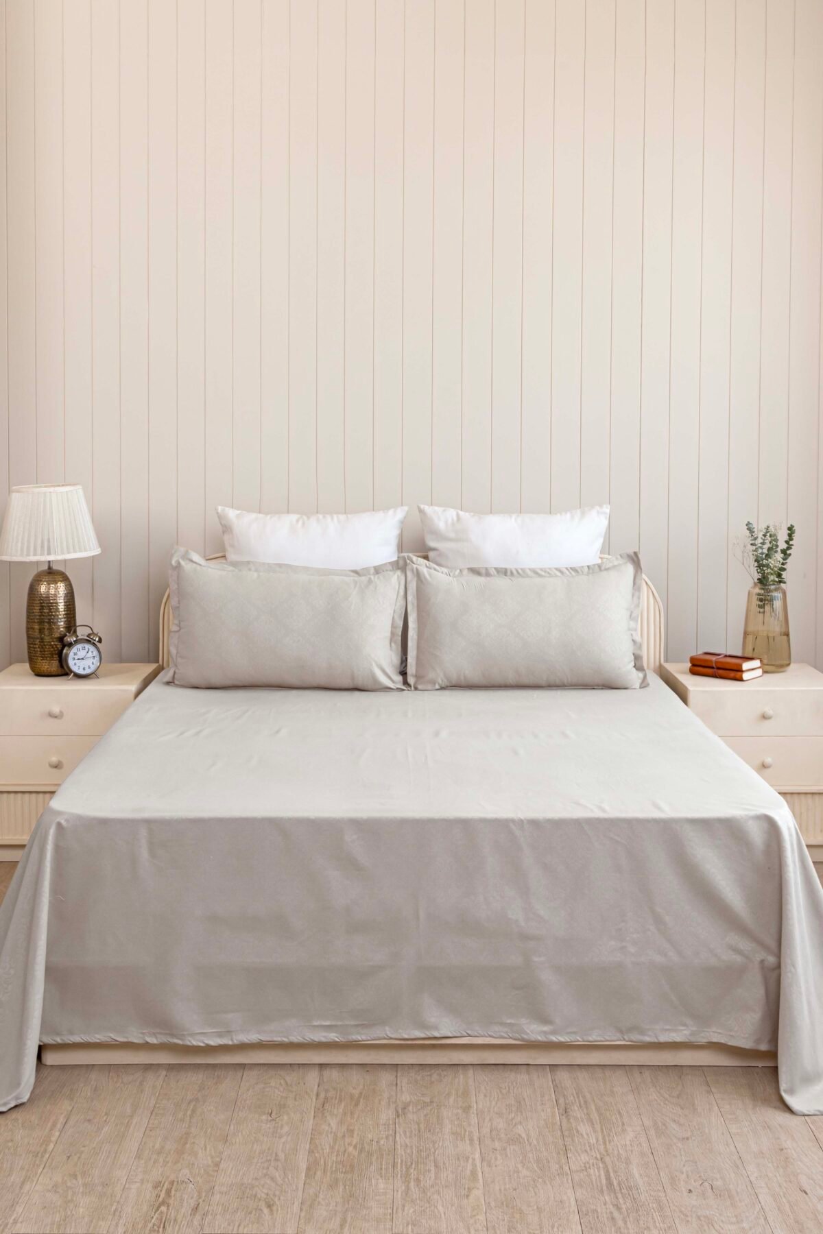 Stone Whisper King Size Embossed Bedsheet