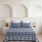 Indigo Elephant Safari Pure Cotton King Size Bedsheet