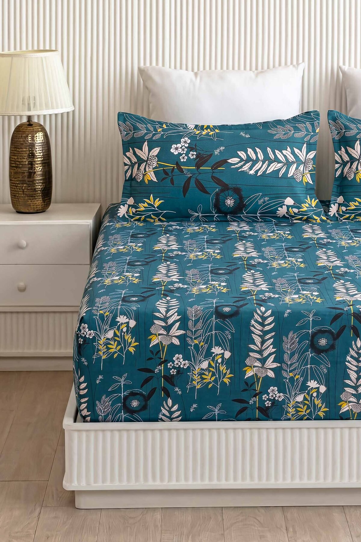 Nilgiri Forest Stalk King Size Pure Cotton Bedsheet