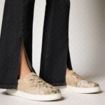 Fast Wear Beige Floral Embroidered Loafers