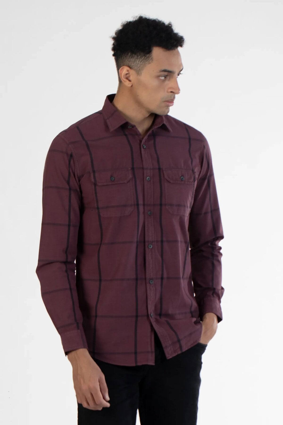 Men Green Twill Pocket Shirt | Alpine Meadow