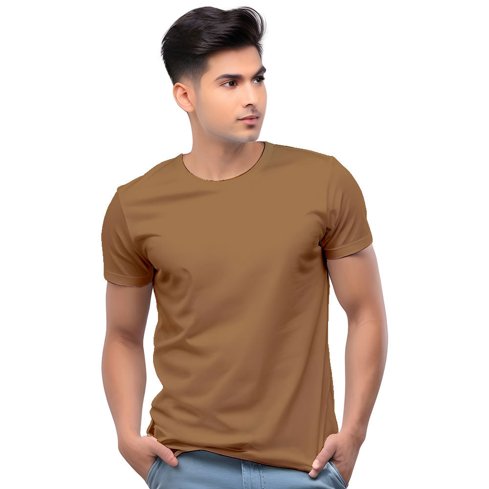 Peanut Brown Men?s Basic Cotton T-Shirt