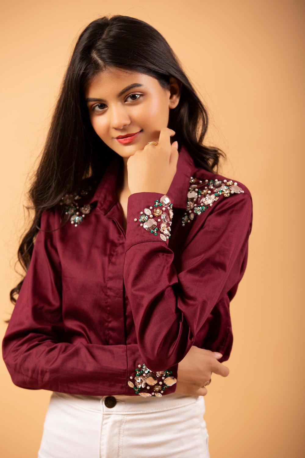 Blink Maroon Cotton Shirt