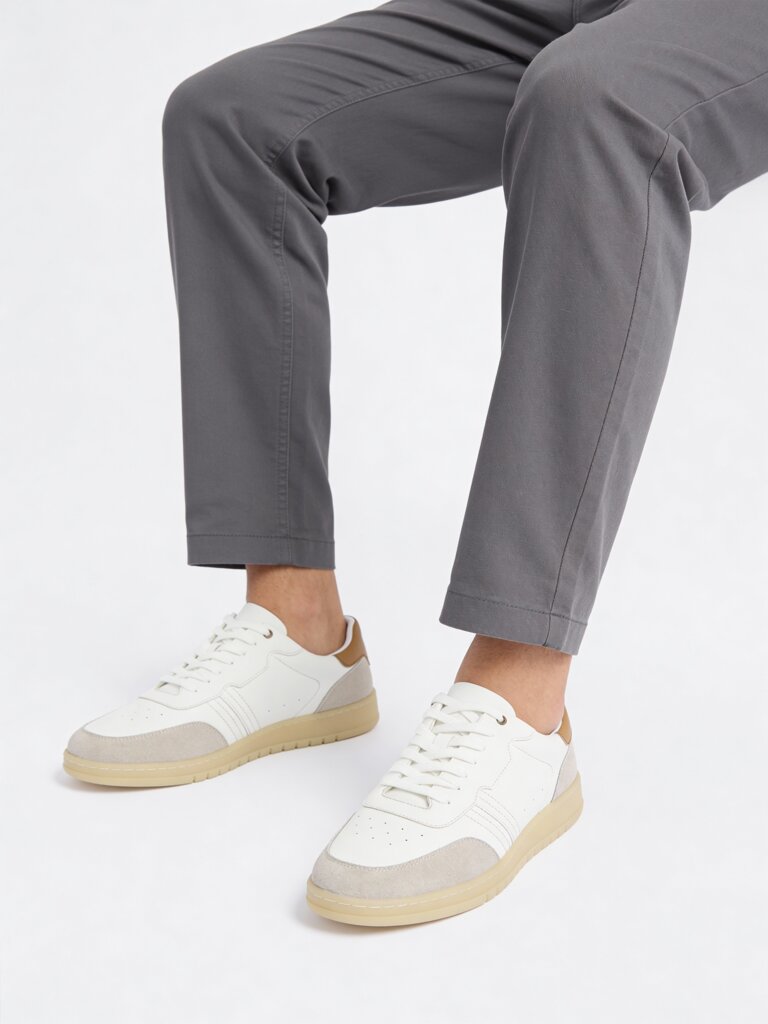 Fast Wear White Perforated Lace-Up Sneakers