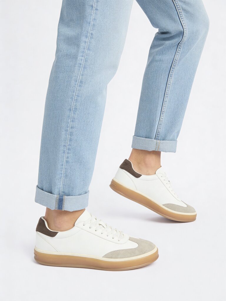 Fast Wear White Suede DFast Weariled Lace-Up Sneakers