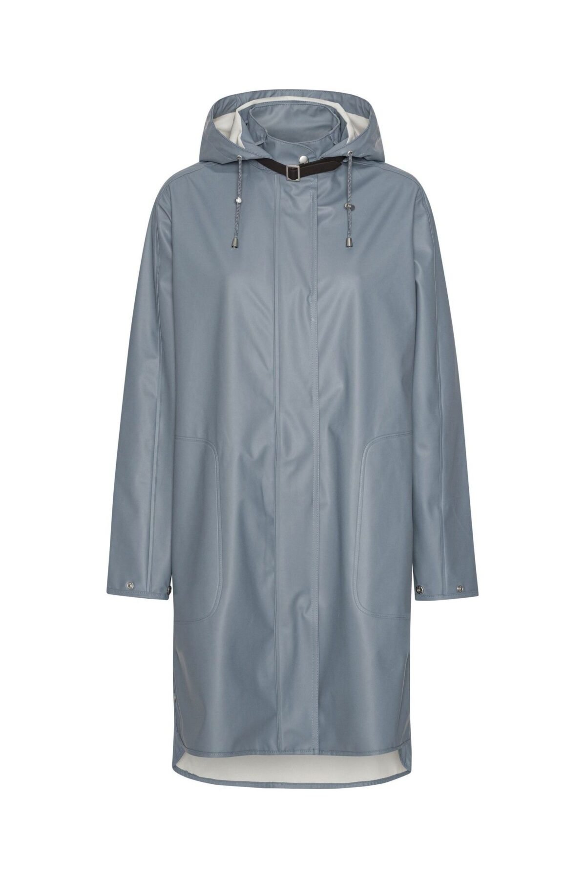 Women's Grey Blue Loose Fit Waterproof A Line Raincoat Stylish Rainwear