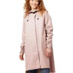 Women's Rose Pink Loose Fit Waterproof A Line Raincoat with Hood