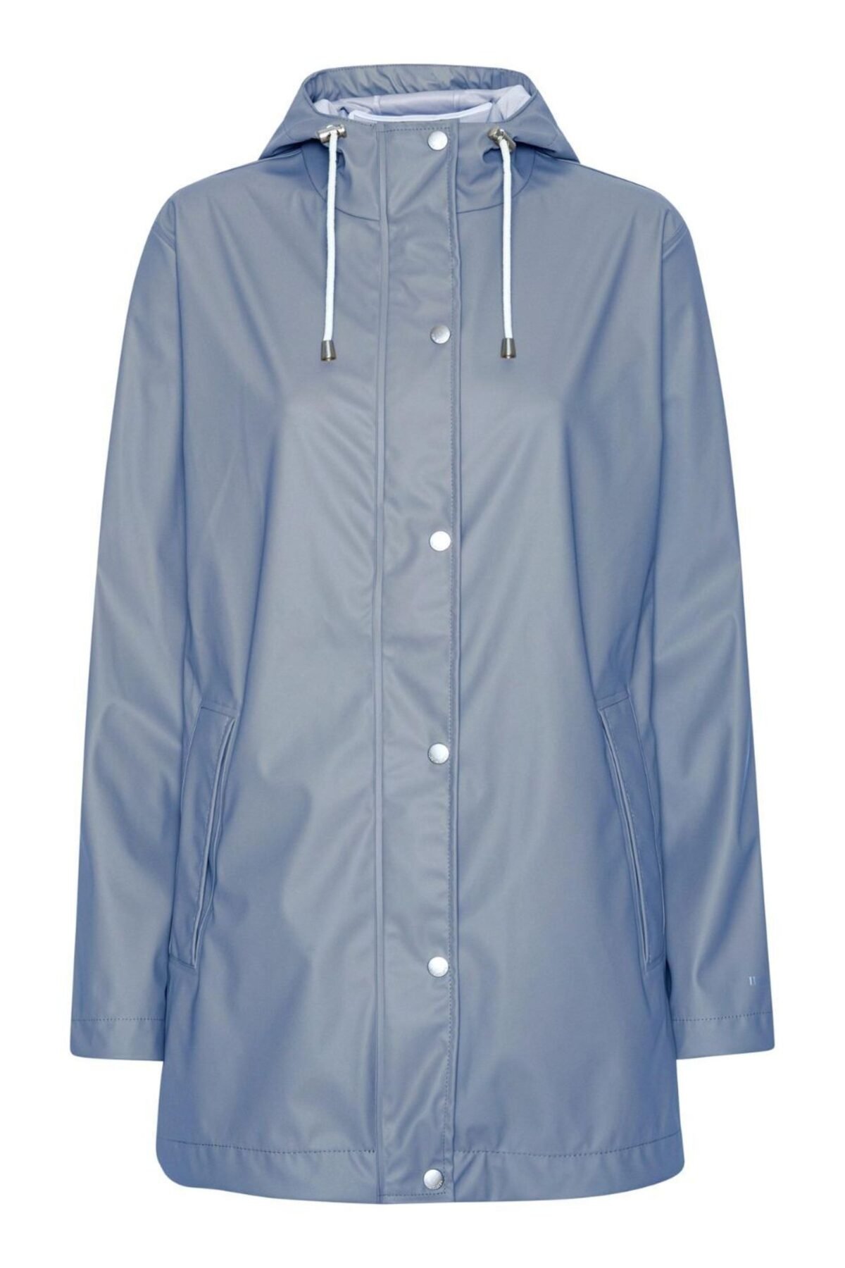 Blue Straight Fit Waterproof Rain Jacket Lightweight Outdoor Protection