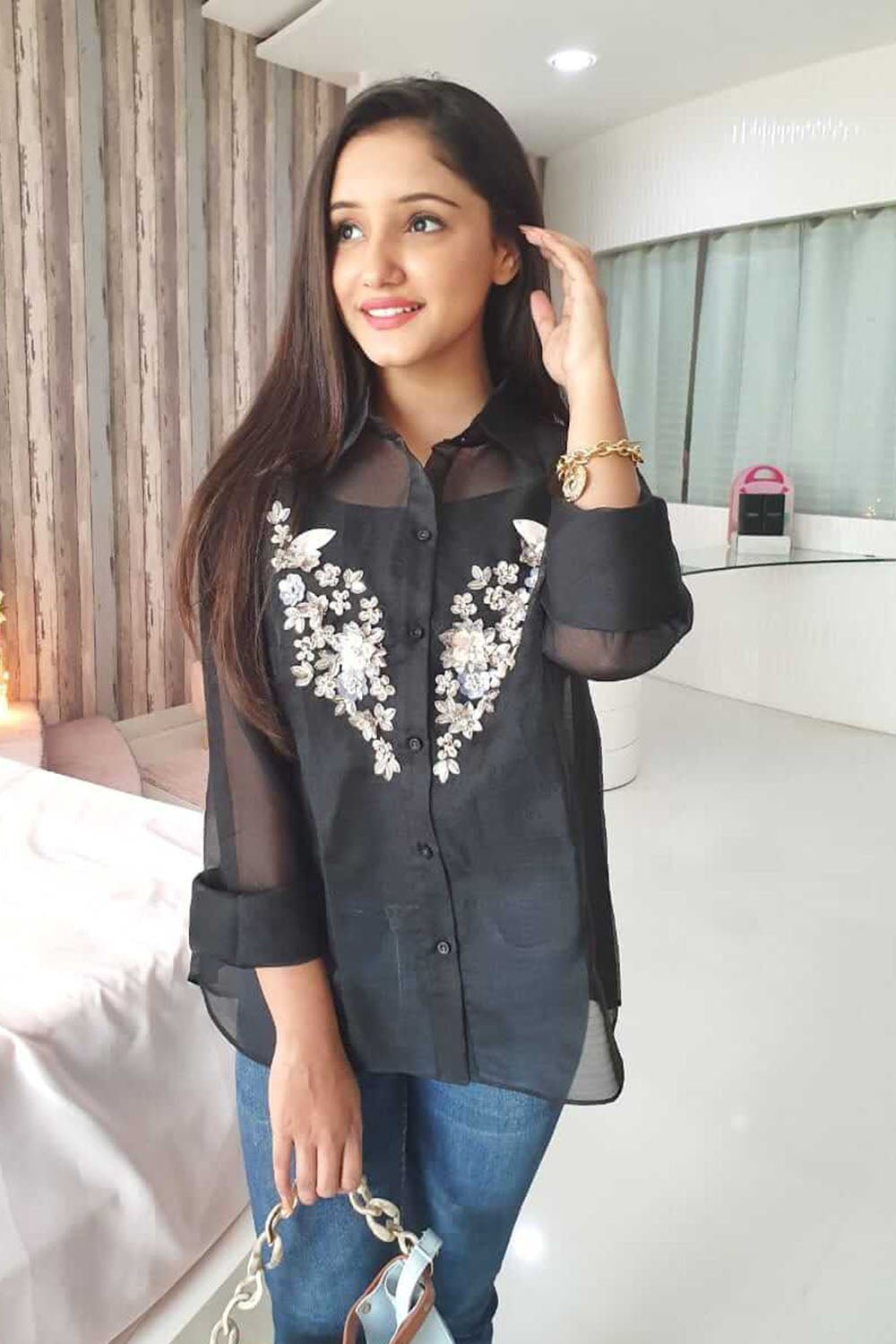 Black Embellished Shirt