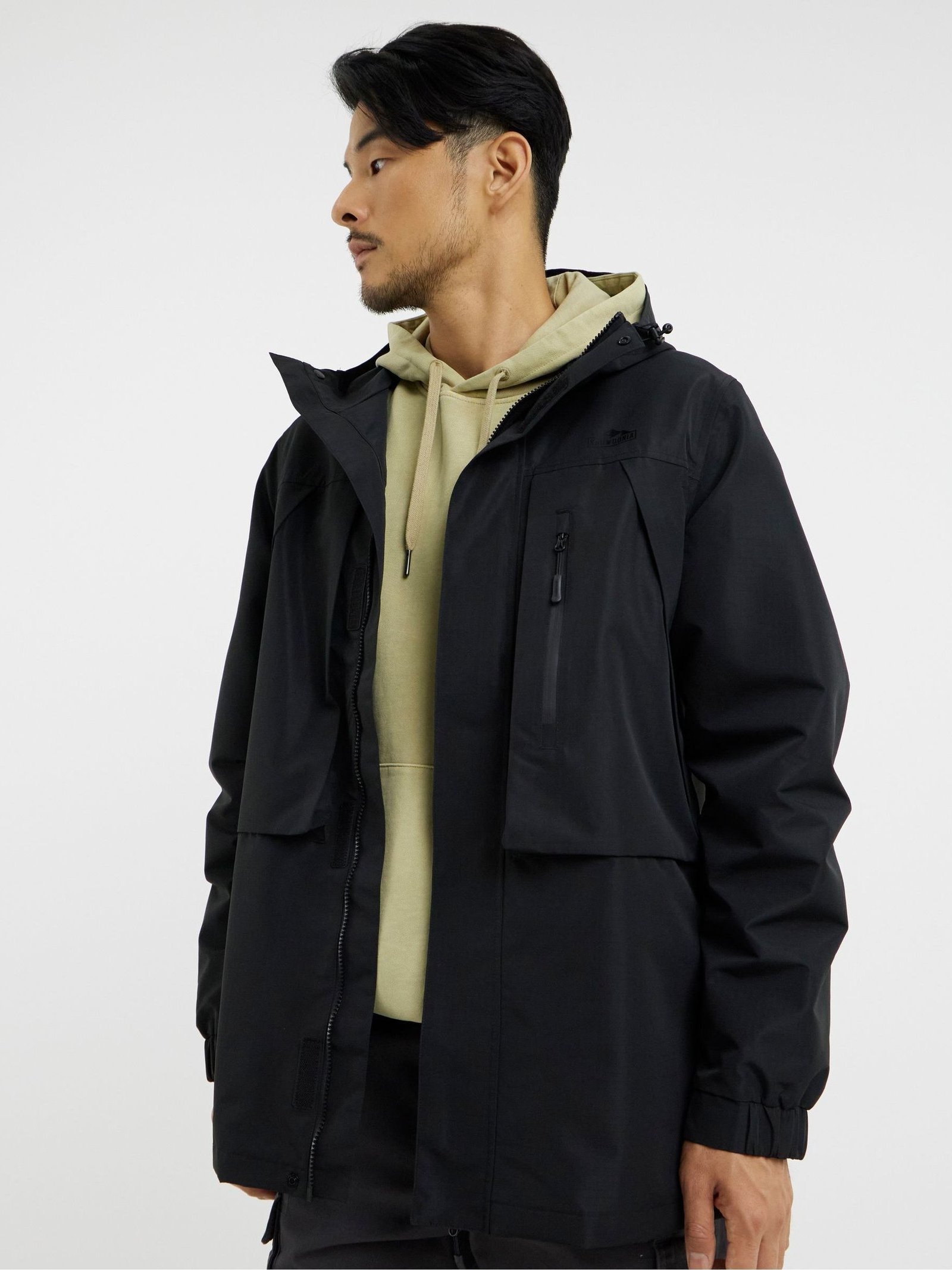 Black Waterproof Jacket for Men Everyday Outdoor Rainwear