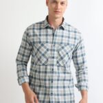 Men Navy Gingham Check Shirt | Storm Tide