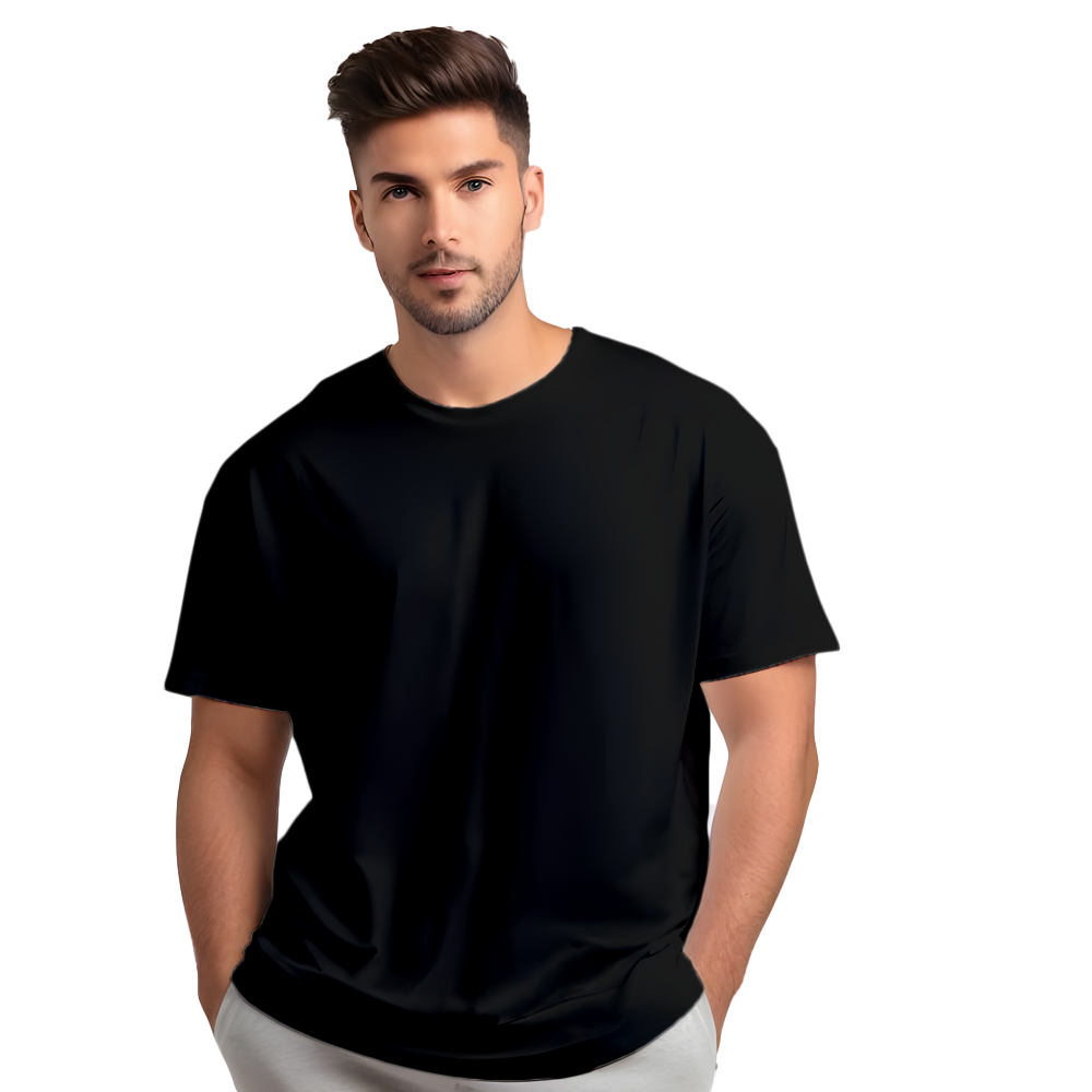 Blue Grey Oversized Plain Drop Shoulder T-Shirt