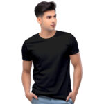 Black Men?s Solid Cotton T-Shirt