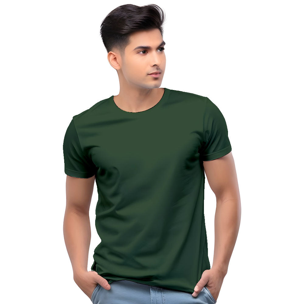 Bottle Green Men?s Plain Cotton T-Shirt