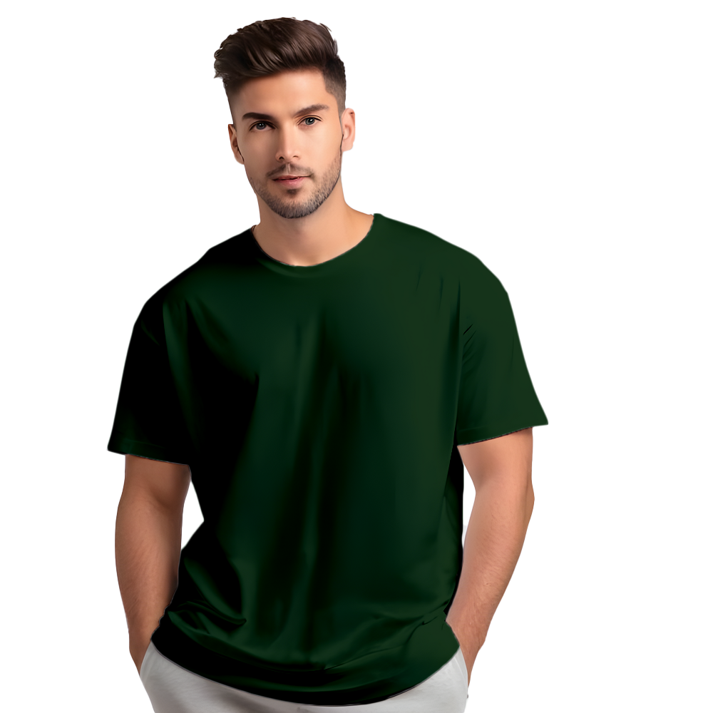 Bottle Green Oversized Drop Shoulder T-Shirt for Men