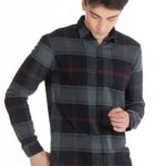 Men Winter Flannel Check Shirt | Obsidian