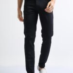 Men Stretchable Cotton Casual Trousers | Navy