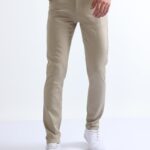 Men Stretchable Cotton Casual Trousers | Khaki